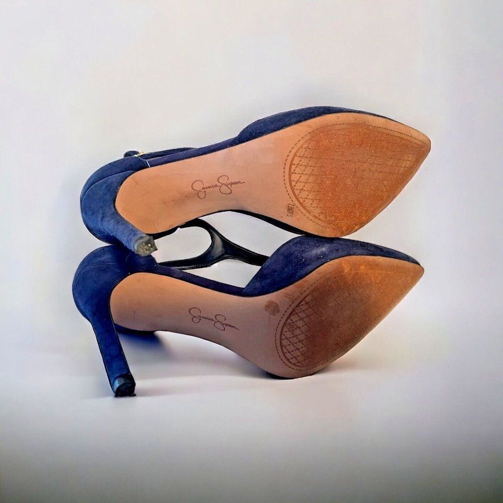 Jessica Simpson Pixxel Military Blue Suede Shoes 7.5 - Picture 8 of 8